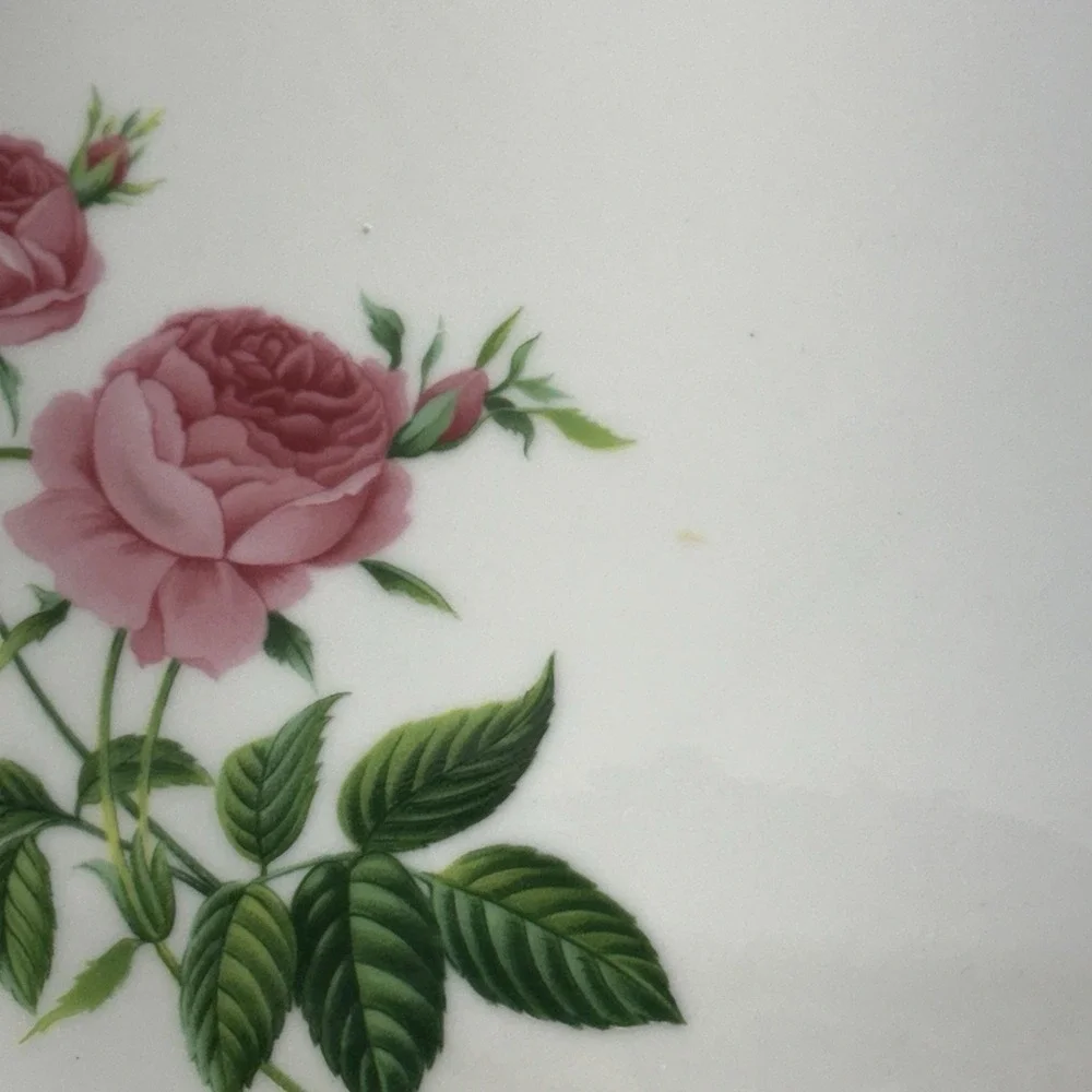 Christineholm Quiche Tart Pie Plate 9.5-Inch Fluted Baking Dish Pink Roses‎
